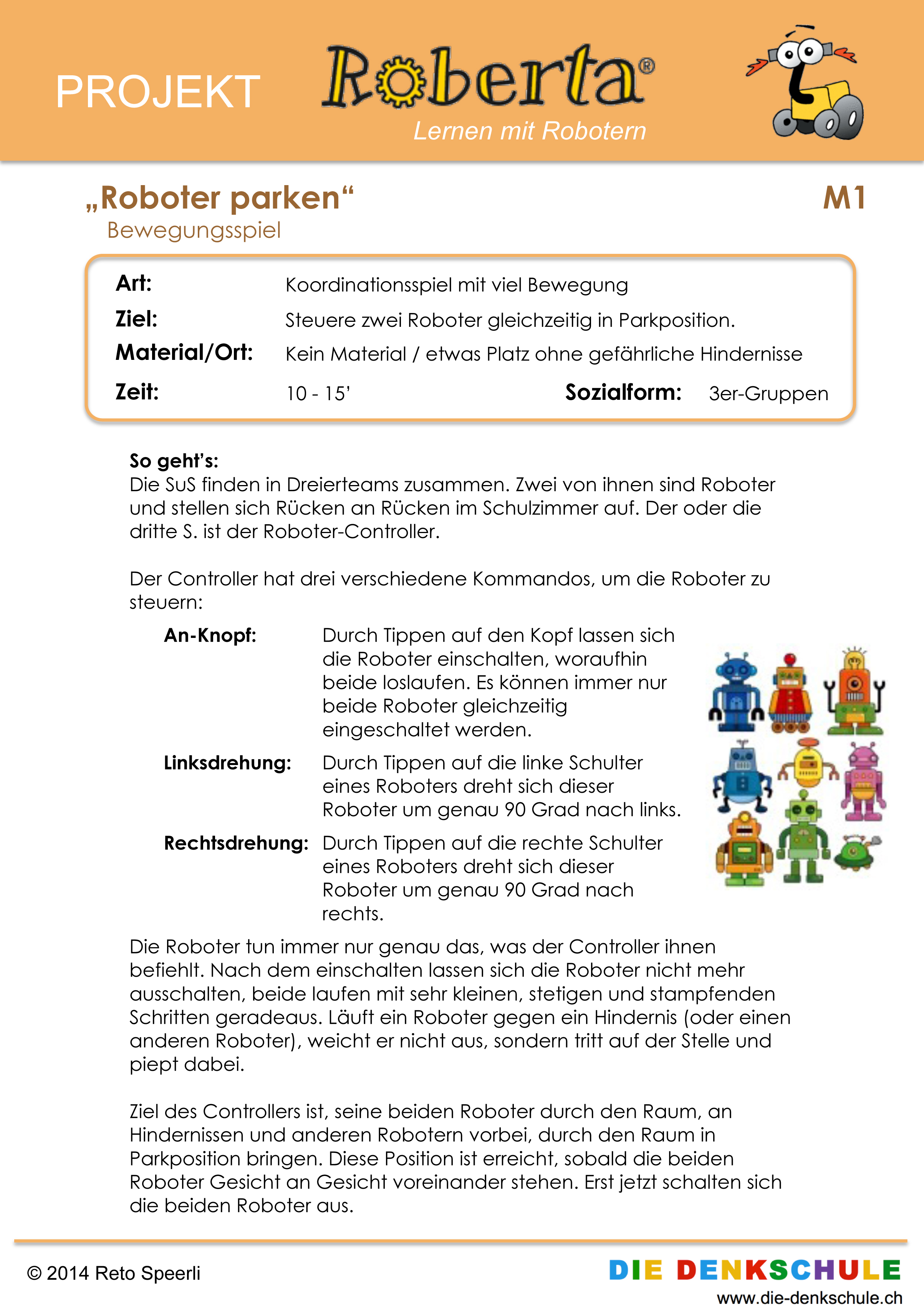 Roboter-Bewegungsspiele - www.die-denkschule.ch